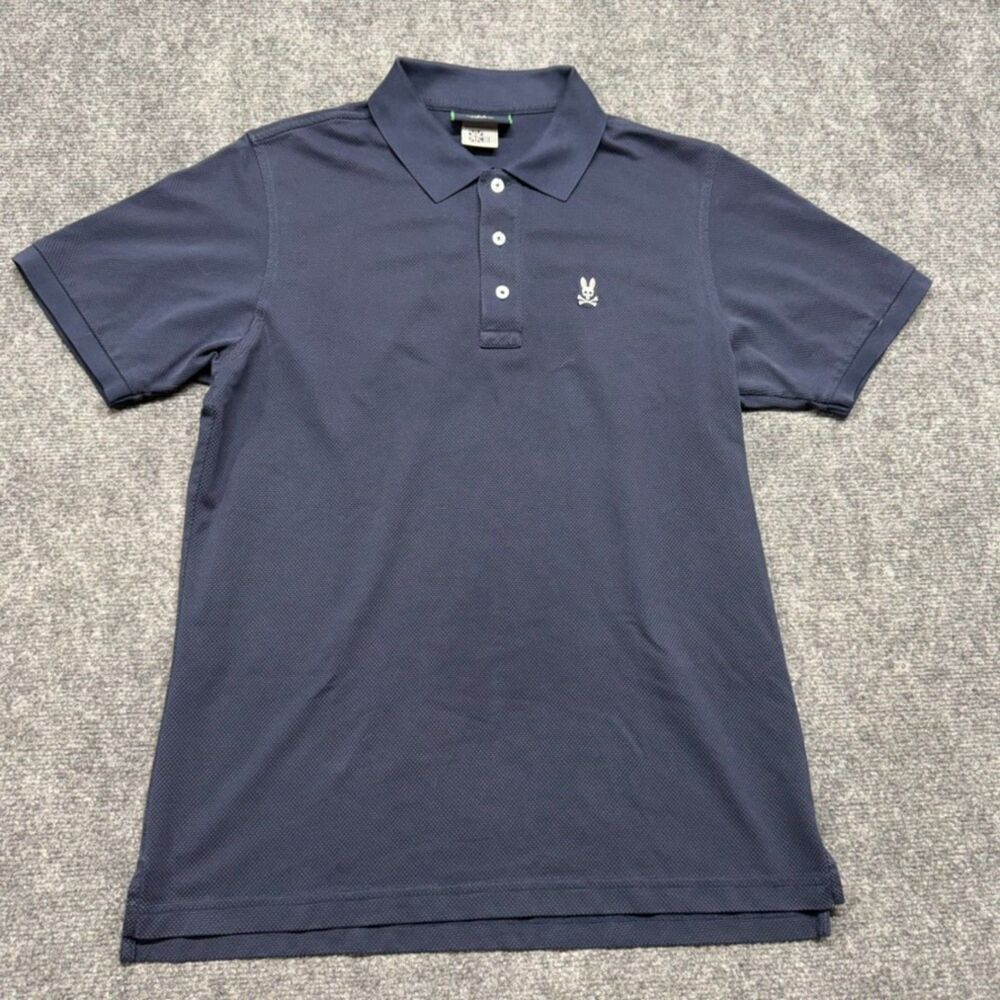 Psycho Bunny Robert Godley Men's Small Navy Blue Polo Shirt Embroidered Logo